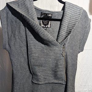 Guess Jeans Women's Hooded Short Sleeve Tunic, Gray, Medium